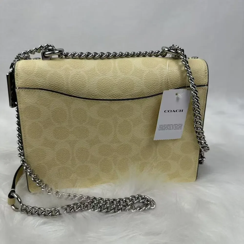 Coach Klare Crossbody Bag In Signature Canvas/Silver/Hay CAL29 NWT